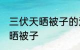 三伏天晒被子的注意事项 三伏天怎么晒被子